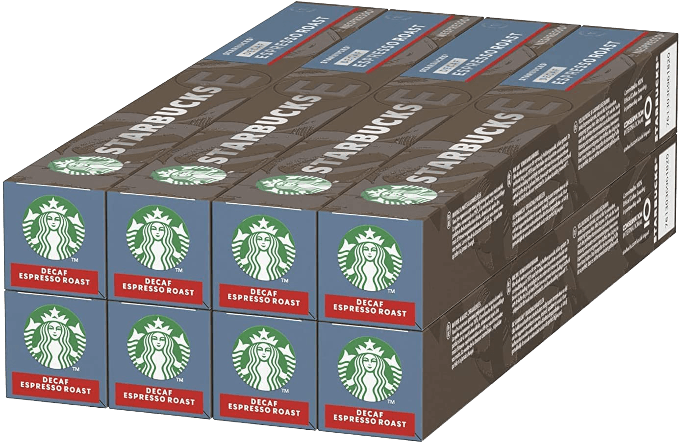 Decaf Espresso Roast - Starbucks Nespresso Compatible Pods - 8 Box Carton (80 Capsules) image