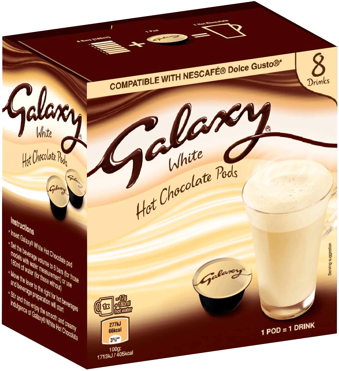 Galaxy White Hot Chocolate 
 Dolce Gusto Compatible Pods image 0