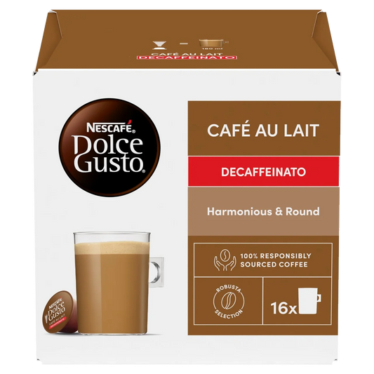 Café Au Lait Decaffeinato - Decaffeinated Nescafe Dolce Gusto® Official Pods