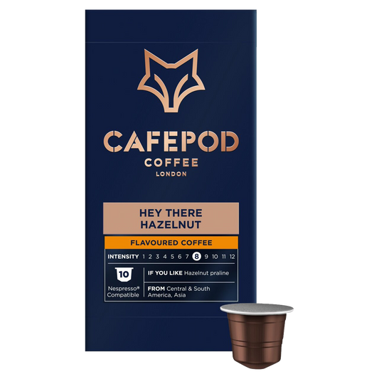 CafePod Hey There, Hazelnut – Nespresso Compatible Aluminium Coffee Pods