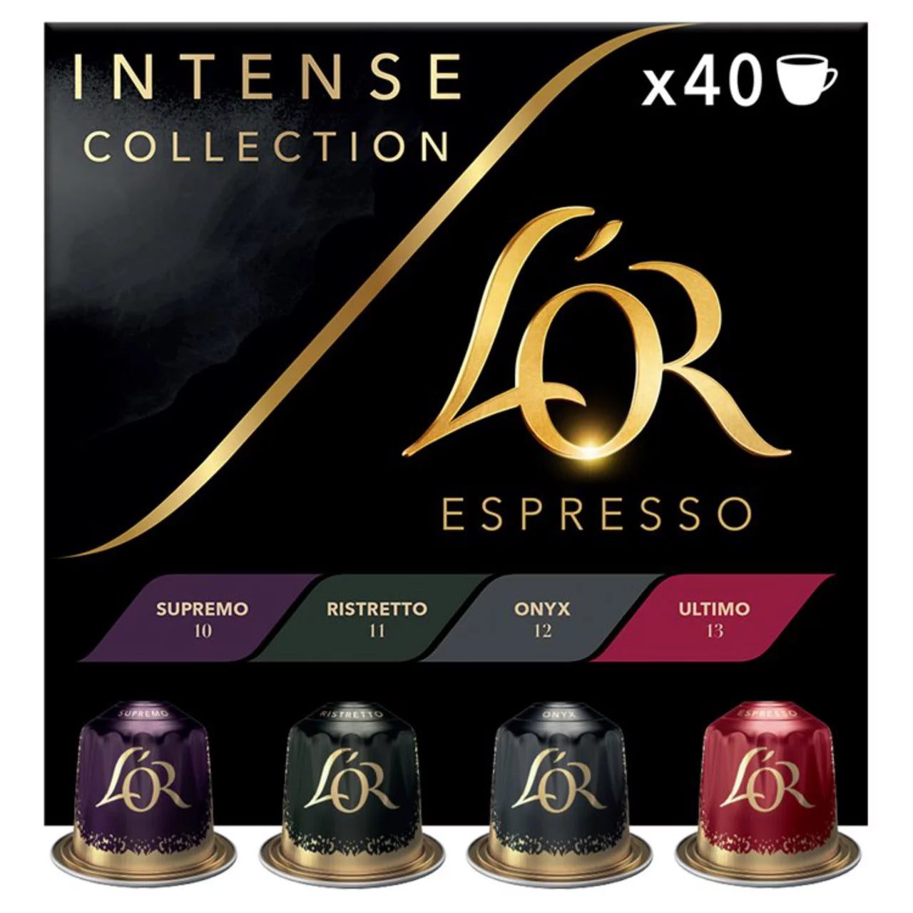 L'OR Intense Assortment x 40 - Nespresso Compatible Aluminium Pods