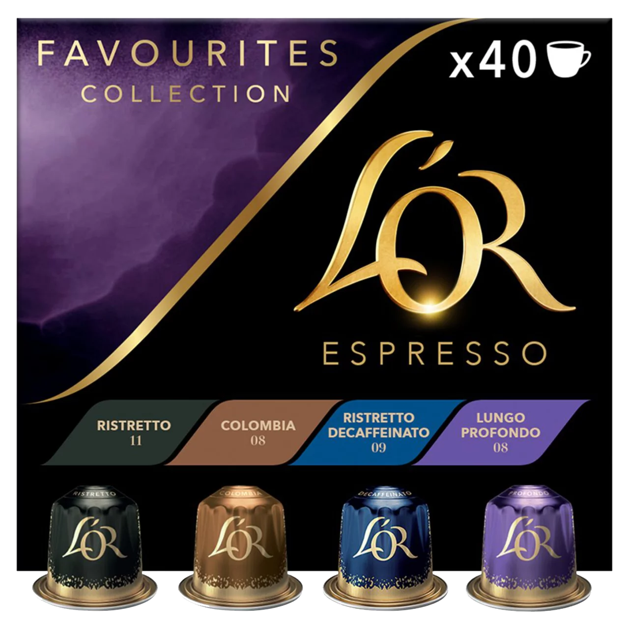 L'OR Favourites Assortment x 40 - Nespresso Compatible Aluminum Pods