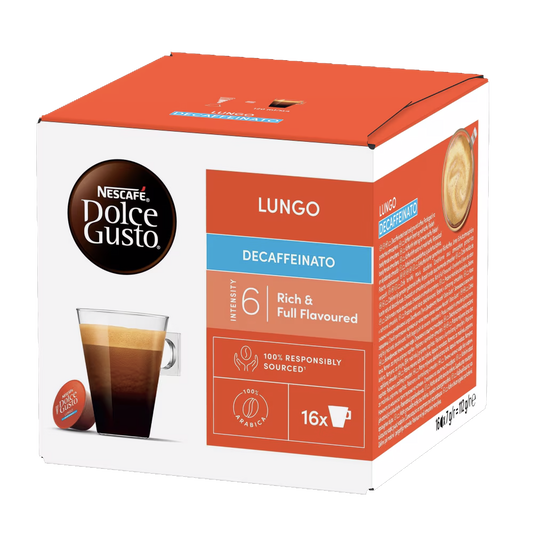 Lungo Decaffeinato - Decaffeinated Nescafe Dolce Gusto® Official Pods