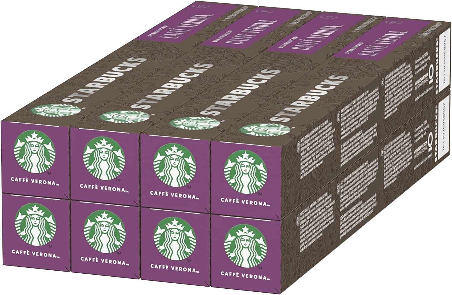 Starbucks Caffe Verona Nespresso Compatible Pods - 8 Box Carton (80 Capsules) image