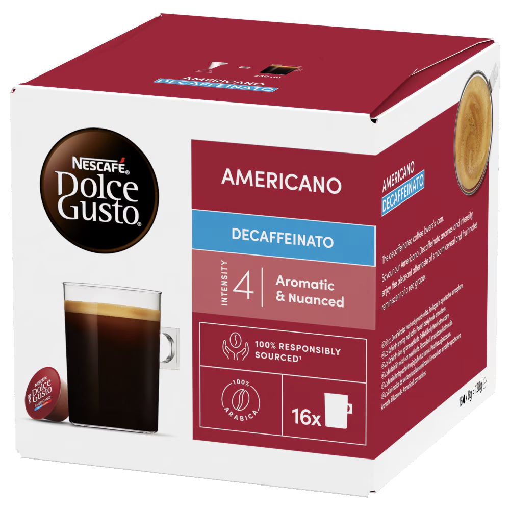 Americano Decaffeinato - Nescafe Dolce Gusto® Official Decaffeinated Pods