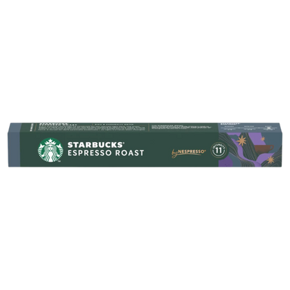 Starbucks Espresso Roast Nespresso capsule packaging on a white background