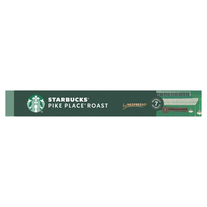 Starbucks Pike Place Roast by Nespresso coffee pod packaging on a white background